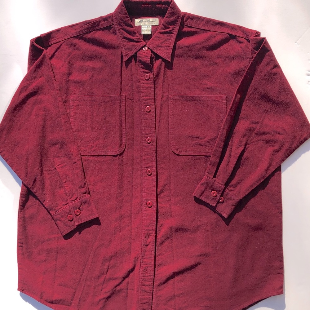 Eddie Bauer Women's Dark Red Button-Down Shirt